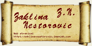 Žaklina Nestorović vizit kartica